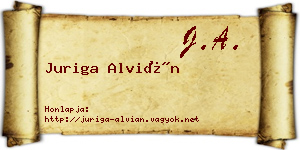 Juriga Alvián névjegykártya
